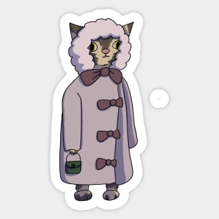 Cat ready for christmas shopping Sticker